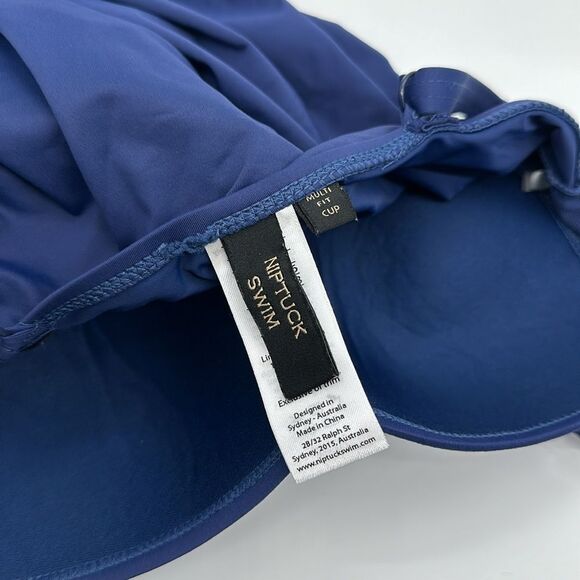 Niptuck Swim Swimsuit Womens 6 Multi Fit Cup One Piece Ruched Blue - Picture 6 of 12